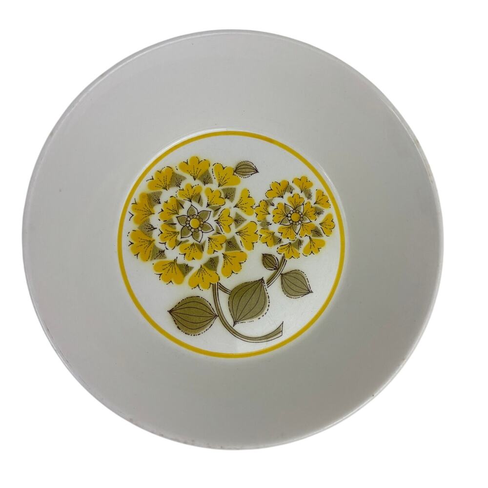 Premiere Deluxe Sunflower 9" bowl MCM Gold Green Ceil D9301 Japan catch all dish